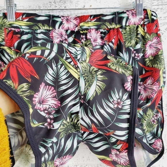 Minxueer Women Tropical Swim High Rise Floral Shorts Sz 18W Vacation  Coastal - Picture 5 of 9